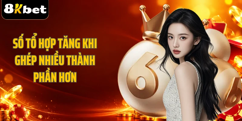 Số tổ hợp tăng khi ghép nhiều thành phần hơn